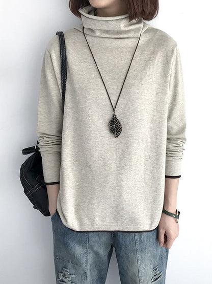 xakxx xakxx-Casual Loose 8 Colors High-Neck Long Sleeves Knitwear