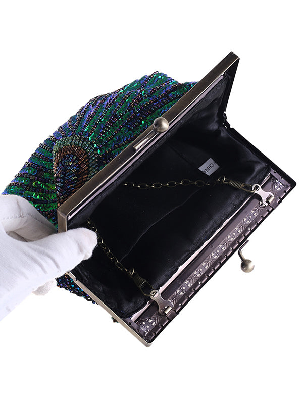 xakxx 4 Colors Urban Geometric Sequined Makeup Bag Handbag