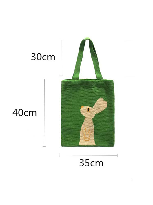 xakxx Casual Weave Contrast Color Animal Bags Accessories