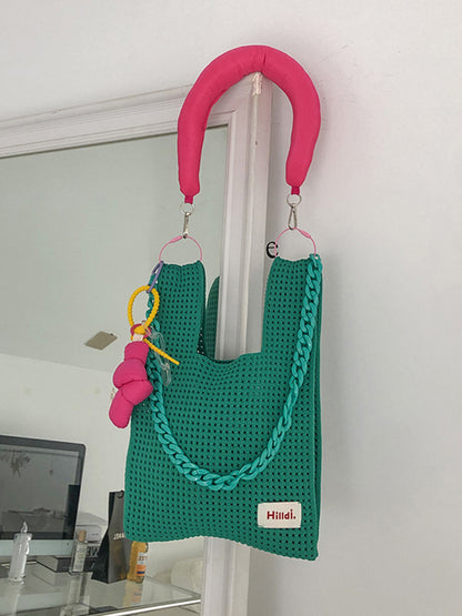 xakxx Chains Hollow Woven Shoulder Bags Handbags