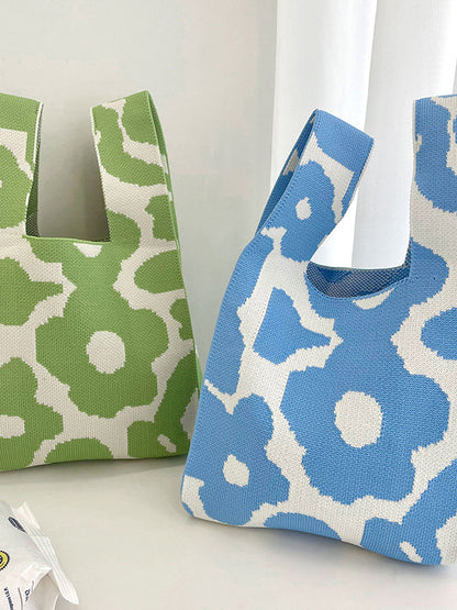 xakxx Floral Printed Bags Accessories Woven Handbag