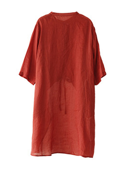 xakxx Original Embroidered Irregularity Round-Neck Blouse Tops
