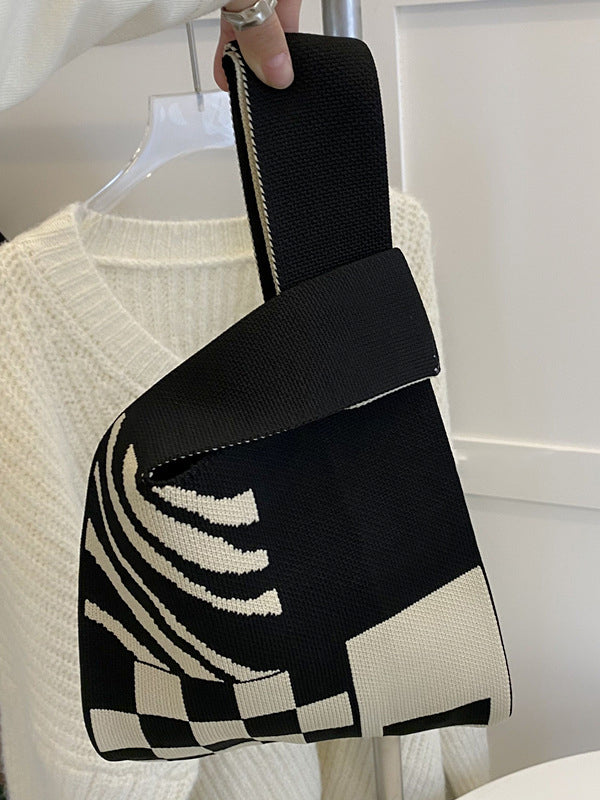 xakxx Zebra-Stripe Bags Accessories Woven Handbag