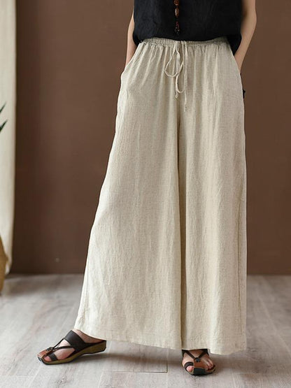 xakxx Vintage Linen Wide Leg Ramie Pants