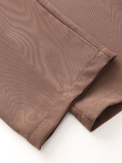 xakxx Simple Column Solid Color Casual Ninth Pants Bottoms