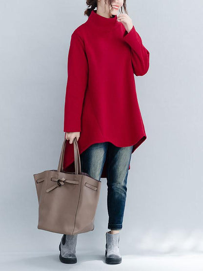 xakxx Loose Turtleneck Cropped Sweatshirt