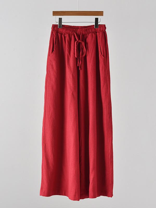 xakxx Vintage Linen Wide Leg Ramie Pants