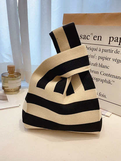 xakxx Knitting Checkerboard Zebra-Stripe Striped Bags Accessories Handbags