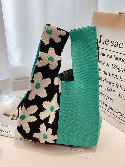 xakxx Contrast Color Floral Bags Accessories Handbags