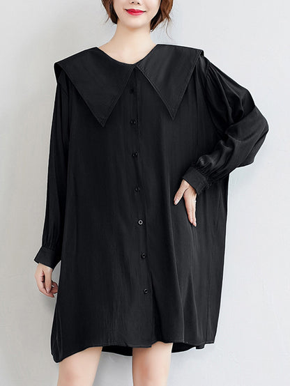 xakxx Original Printed Doll Collar Shirt Dress