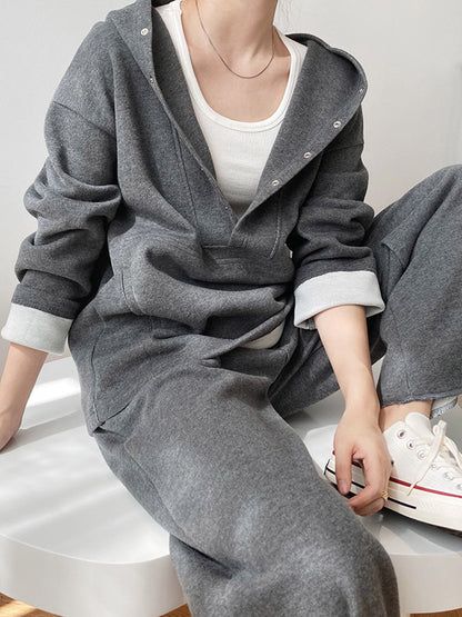 xakxx Loose Hoodies And Wide-Leg Pants Suits