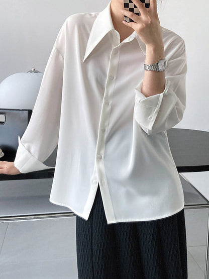 xakxx Stylish 3 Colors Solid Color Long Sleeves Blouse