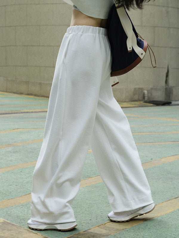 xakxx Casual Wide Leg Loose Solid Color Pants