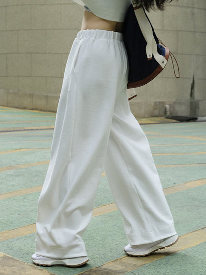xakxx Casual Wide Leg Loose Solid Color Pants