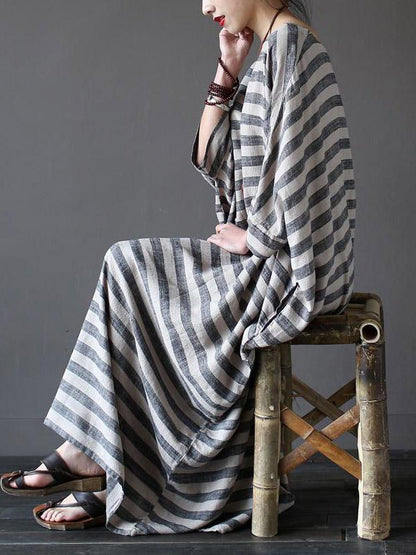 xakxx Vintage Loose Striped Dress