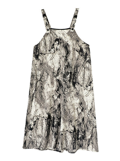 xakxx Vintage  Printed Loose Wide Leg  Overalls