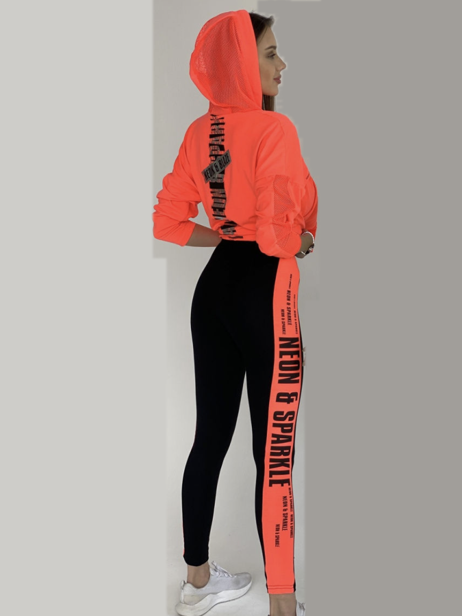 xakxx Iridescent Patchwork Mesh Hoodies&Leggings Suits