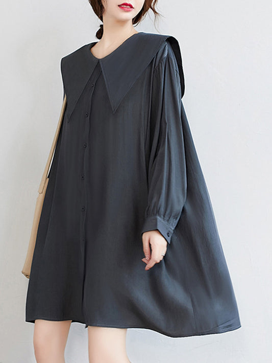 xakxx Original Printed Doll Collar Shirt Dress