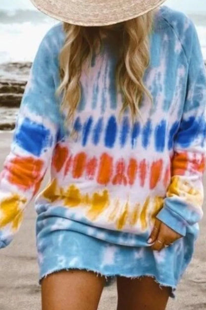 Xakxx Tie-dye Blue Mini Dress(4 Colors)