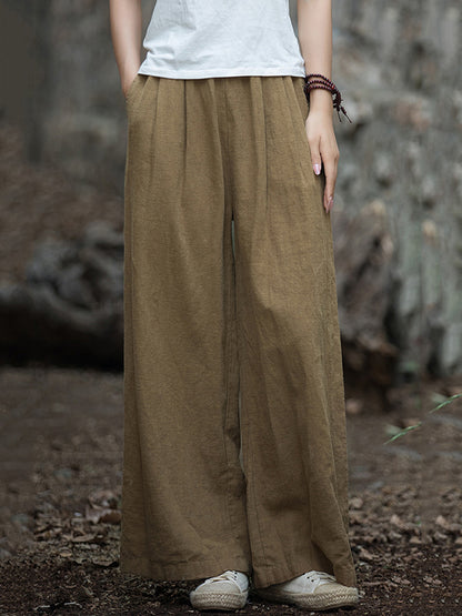 xakxx Wide Leg Elasticity Solid Color Pants Trousers