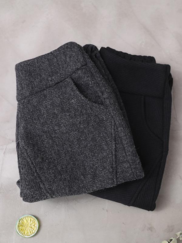 xakxx Loose Stitching Velvet Thickening Pants