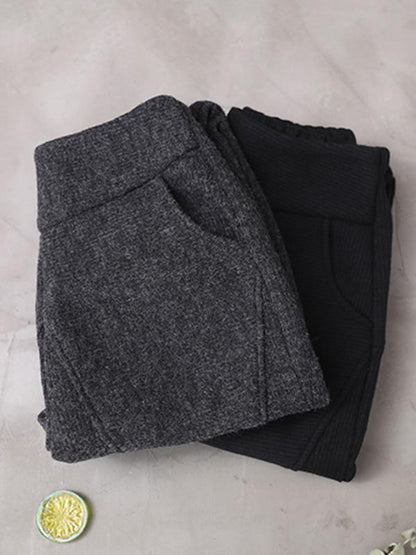 xakxx Loose Stitching Velvet Thickening Pants