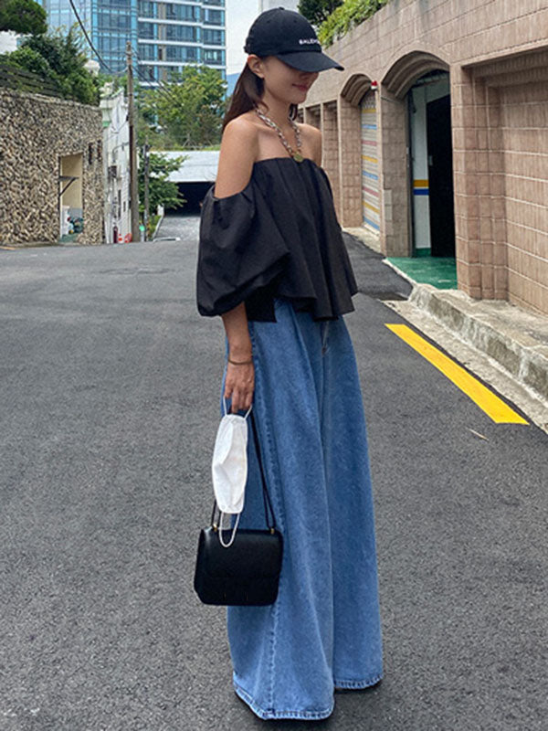 xakxx Urban Blue Wide Leg Jean Pants