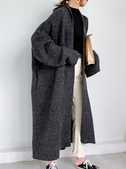 xakxx Urban Simple Loose Solid Color Knitting Cardigan Coat