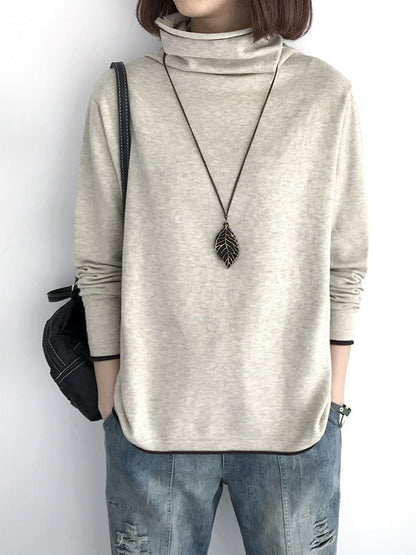 xakxx xakxx-Casual Loose 8 Colors High-Neck Long Sleeves Knitwear