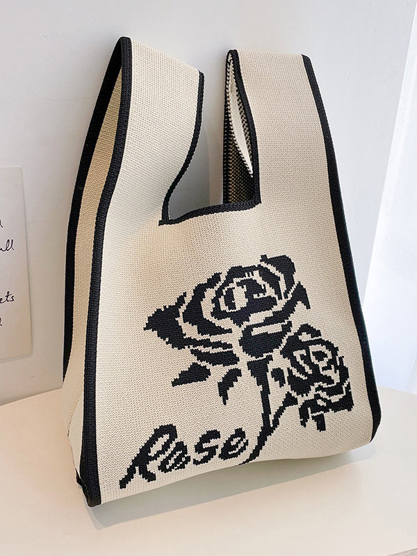 xakxx Floral Bags Woven Handbag