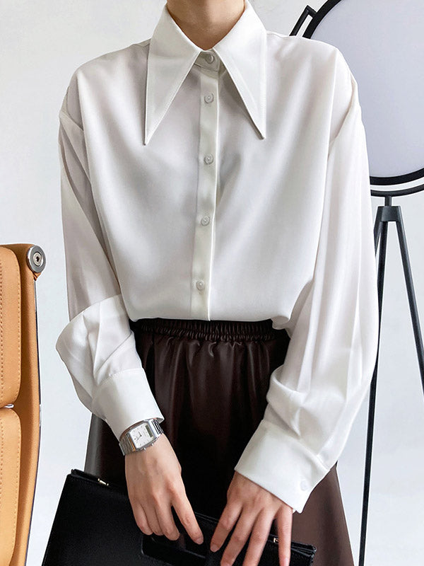 xakxx Stylish 3 Colors Solid Color Long Sleeves Blouse