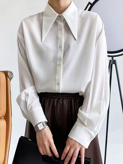 xakxx Stylish 3 Colors Solid Color Long Sleeves Blouse