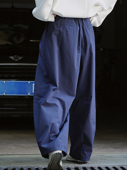 xakxx High Waisted Loose Solid Color Casual Pants Bottoms