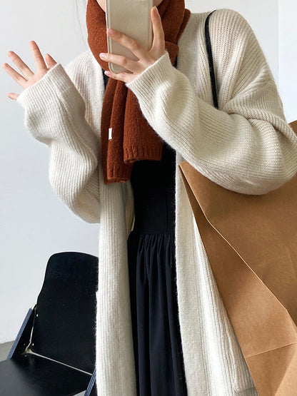 xakxx Casual Loose Solid Color Cardigan Tops