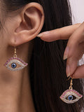 xakxx Contrast Color Eye Shape Drop Earrings Earrings Accessories