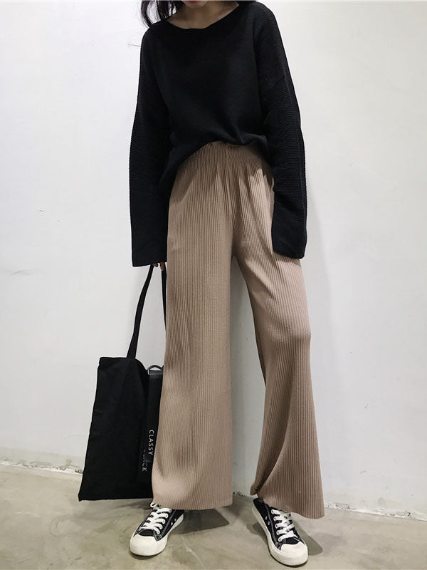 xakxx Urban Loose Wide Leg Solid Color Pants