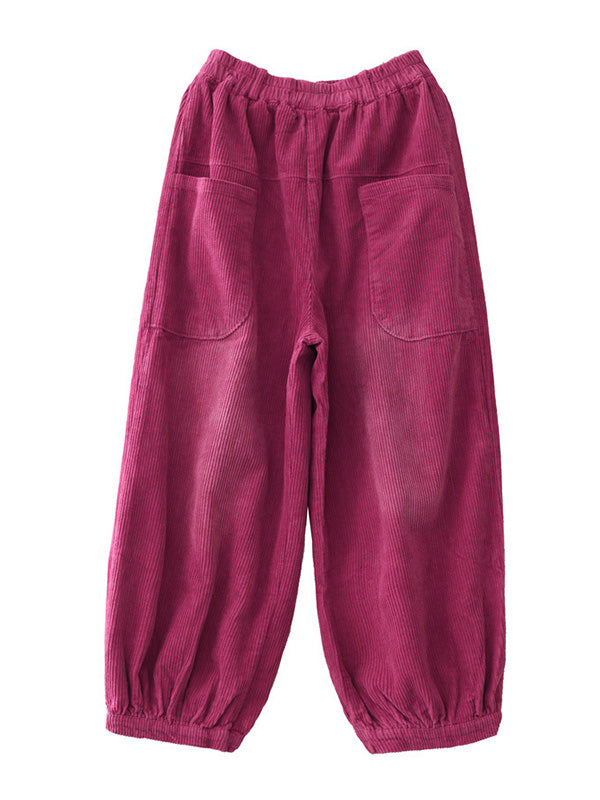 xakxx Loose Elasticity Solid Color Casual Flared Pants Bottoms