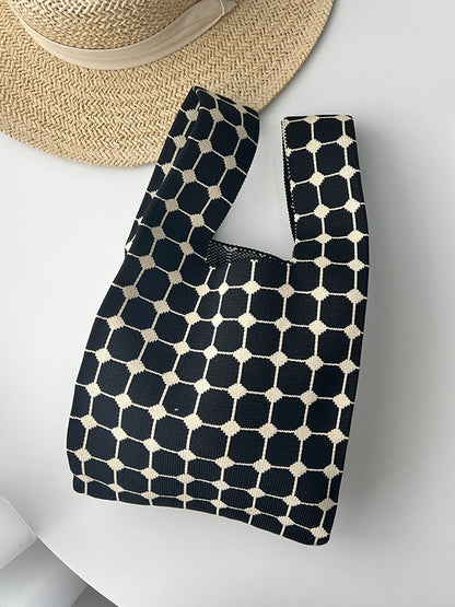 xakxx Plaid Woven Handbag