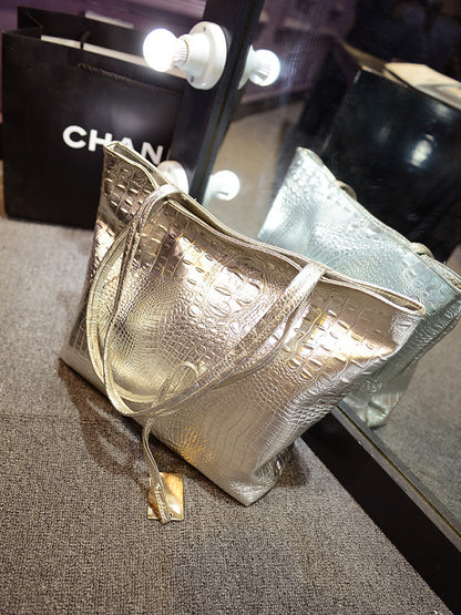 xakxx Original Solid Color Shiny Tote Bag