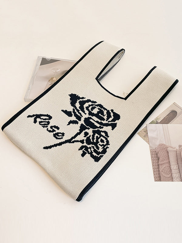 xakxx Floral Bags Woven Handbag