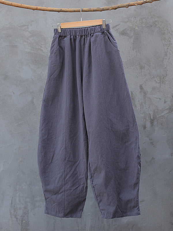 xakxx Simple High Waisted Solid Color Wide Leg Pants