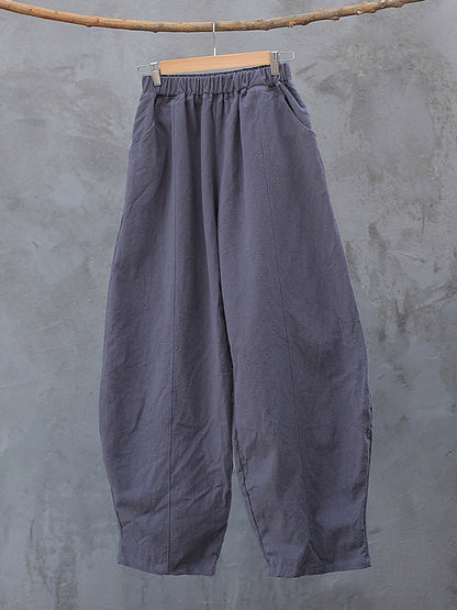 xakxx Simple High Waisted Solid Color Wide Leg Pants