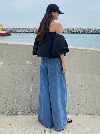 xakxx Urban Blue Wide Leg Jean Pants