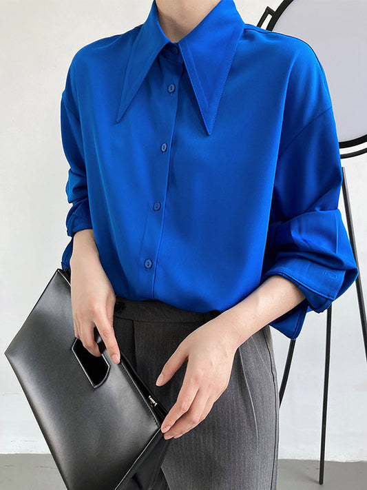 xakxx Stylish 3 Colors Solid Color Long Sleeves Blouse