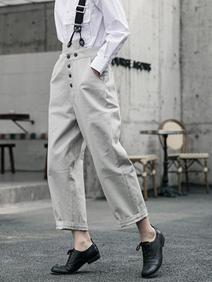 xakxx Vintage One-Shoulder Multi-Buckle Jumpsuit