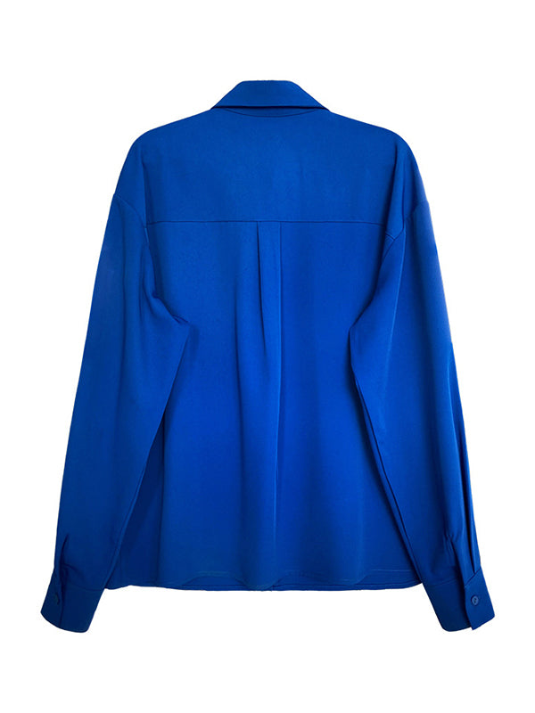 xakxx Stylish 3 Colors Solid Color Long Sleeves Blouse