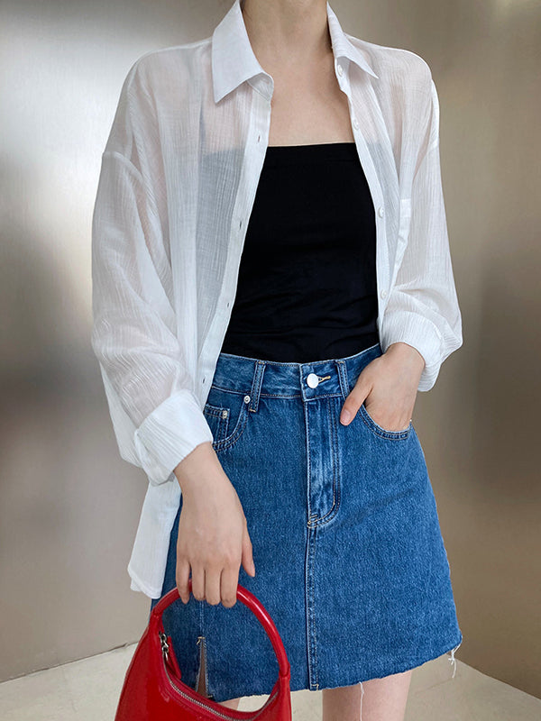 xakxx Simple Casual Solid Color Spaghetti-Neck Vest Top
