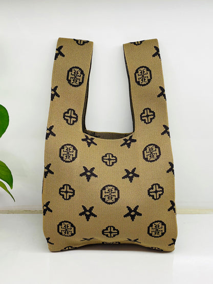 xakxx Contrast Color Cute Bags Woven Handbag