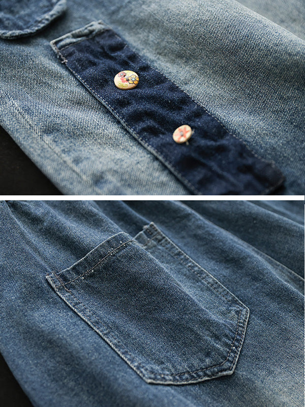 xakxx Vintage Hollow Elasticity Applique Ninth Jean Harem Pants Bottoms