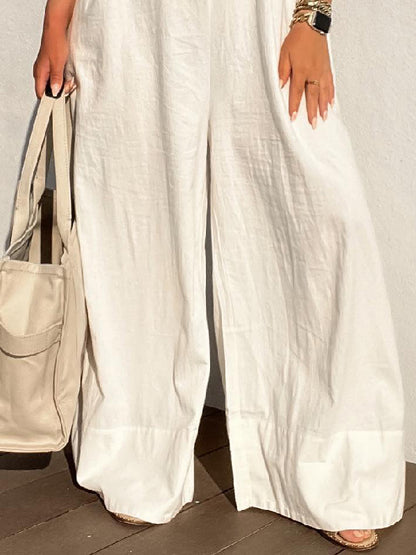 xakxx Long Sleeves Loose Solid Color Jumpsuits